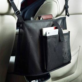 img 3 attached to 🚗 Car Net Pocket Handbag Holder: Seat Back Bag with Large Capacity (Black-002)