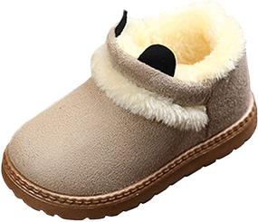 img 4 attached to Girls Winter Anti Skid Toddler Indoor Boys' Shoes
