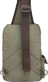 img 1 attached to Mygreen Canvas Backpack Crossbody Daypacks Outdoor Recreation for Camping & Hiking