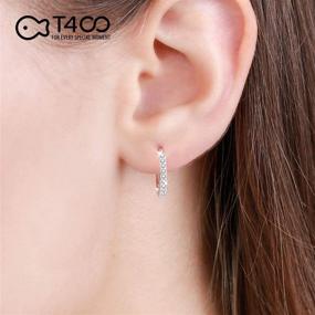 img 1 attached to 💎 Sparkling T400 Sterling Silver Zirconia Earrings: Exquisite Jewelry for Girls