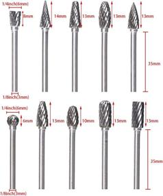 img 4 attached to 🌀 ATOPLEE Rotary Burr Set: 10pcs Tungsten Steel Carbide Files for Woodworking, Drilling, Carving & Engraving