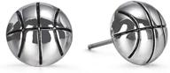 gimmedat basketball earrings silver post logo