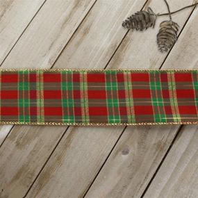 img 2 attached to 🎀 Premium 25 Yards Tartan Plaid Wired Ribbon in Red/Green Christmas Traditions Design - 2 1/2" Width