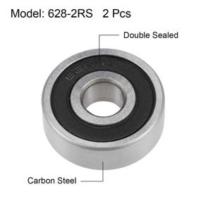 img 3 attached to 🔧 High-Quality Uxcell 628 2RS Shielded Groove Bearings for Optimal Performance