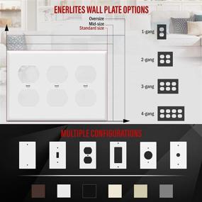 img 2 attached to ENERLITES 3-Gang Duplex Receptacle Outlet Wall Plate, 4.50" x 6.38", White - Polycarbonate Thermoplastic, 8823-W
