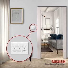 img 1 attached to ENERLITES 3-Gang Duplex Receptacle Outlet Wall Plate, 4.50" x 6.38", White - Polycarbonate Thermoplastic, 8823-W