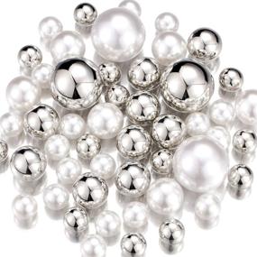 img 4 attached to 💎 NOTCHIS Silver & White Floating Pearl Beads for Vases - Non-Hole Highlight Centerpiece Fillers, 30mm, 20mm, and 14mm - DIY Birthday, Anniversary, Valentine's Day Centerpieces