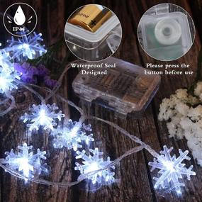 img 2 attached to ❄️ CREPRO Snowflake String Lights: 40 LED 8 Modes, Remote Control, Battery Operated Decorative Lights for Xmas Party, Bedroom Decor, Indoor Outdoor - Cool White