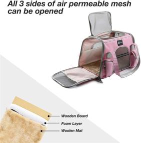 img 2 attached to 🐾 Sneaky Paws Airline Approved Small Dog and Cat Carrier Travel Bag with Bonus Travel Essentials: Poop Bag Holder and Collapsible Travel Bowl. Portable Foldable Carry Bag Pet Cage