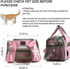 img 1 attached to 🐾 Sneaky Paws Airline Approved Small Dog and Cat Carrier Travel Bag with Bonus Travel Essentials: Poop Bag Holder and Collapsible Travel Bowl. Portable Foldable Carry Bag Pet Cage