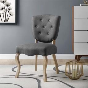 img 4 attached to 🪑 Classy Comfort: Modway Array French Vintage Tufted Gray Upholstered Fabric Dining Chair