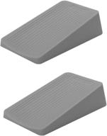 🚪 large premium rubber door stopper wedge - anti-slip design, auto-fixed, works on all floors and carpets - heavy duty door stop (2 pack, gray) logo