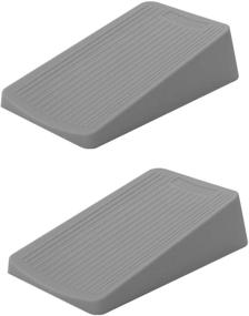 img 4 attached to 🚪 Large Premium Rubber Door Stopper Wedge - Anti-Slip Design, Auto-Fixed, Works on All Floors and Carpets - Heavy Duty Door Stop (2 Pack, Gray)