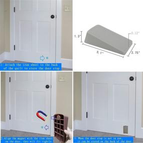img 1 attached to 🚪 Large Premium Rubber Door Stopper Wedge - Anti-Slip Design, Auto-Fixed, Works on All Floors and Carpets - Heavy Duty Door Stop (2 Pack, Gray)