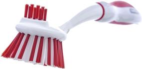 img 1 attached to 🧽 Superio Kitchen Brush Scrubber with Rubber Grip Handle - Dual-Sided Bristles Ideal for Dish Cookware and Vegetables, Non-Scratch Soft Bristles for All-Purpose Cleaning (Red+Blue)