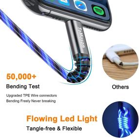 img 2 attached to 🔷 Blue 6-Foot MFi Certified LED USB to Lightning Cable for Fast Charging - Tomoson iPhone Charger Cord Compatible with iPhone 12/11 Pro Max, XR/XS Max, 10/8/7, SE 2020 & iPad