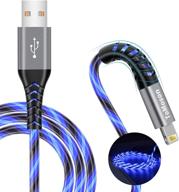 🔷 blue 6-foot mfi certified led usb to lightning cable for fast charging - tomoson iphone charger cord compatible with iphone 12/11 pro max, xr/xs max, 10/8/7, se 2020 & ipad logo