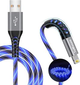 img 4 attached to 🔷 Blue 6-Foot MFi Certified LED USB to Lightning Cable for Fast Charging - Tomoson iPhone Charger Cord Compatible with iPhone 12/11 Pro Max, XR/XS Max, 10/8/7, SE 2020 & iPad
