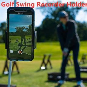 img 2 attached to 🏌️ XLHVTERLI Golf Phone Holder Clip - Golf Swing Recording Training Aids | Record Golf Swing, Short Game, Putting | Golf Accessories Universal Smartphone Holder for Golf Trolley, Car | Black Color