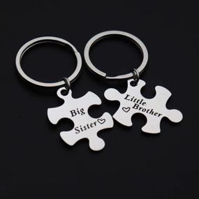 img 2 attached to 👫 Sister-Brother Sibling Matching Keyring Set - Meaningful Family Jewelry Gifts for Brother