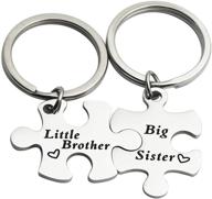 👫 sister-brother sibling matching keyring set - meaningful family jewelry gifts for brother logo