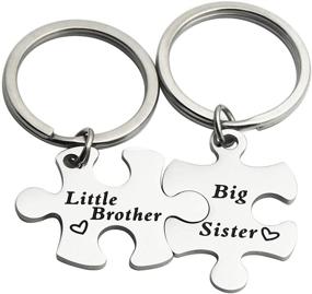 img 3 attached to 👫 Sister-Brother Sibling Matching Keyring Set - Meaningful Family Jewelry Gifts for Brother
