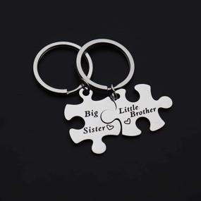 img 1 attached to 👫 Sister-Brother Sibling Matching Keyring Set - Meaningful Family Jewelry Gifts for Brother