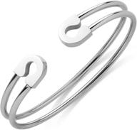 💎 stunning stainless steel dual wire open cuff bangle bracelet for women & girls by 555jewelry logo