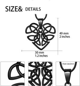 img 3 attached to 🔱 Celtic Knot Necklace Viking Pendant - Odin Horns Crescent Moon Necklace, Men's 316L Stainless Steel Triskelion Amulet Pewter, Tribal Protection Viking Triskele Jewelry