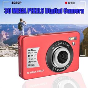 img 3 attached to Red HD Digital Camera - 30 Mega Pixels, 8X Zoom, 2.7 Inch LCD, Compact & Rechargeable - Perfect for Adults, Seniors, Students & Kids - Includes 32GB SD Card & 1 Battery