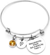 angel's draw home sisters bracelet- not sisters by blood but sisters by heart cuff bracelet gift, sister friendship jewelry logo