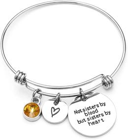 img 4 attached to Angel's Draw Home Sisters Bracelet- Not Sisters by Blood But Sisters by Heart Cuff Bracelet Gift, Sister Friendship Jewelry