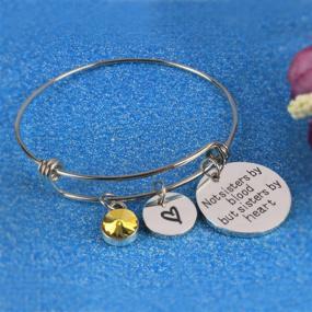 img 3 attached to Angel's Draw Home Sisters Bracelet- Not Sisters by Blood But Sisters by Heart Cuff Bracelet Gift, Sister Friendship Jewelry