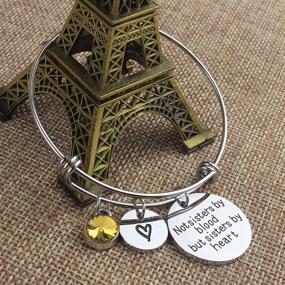 img 2 attached to Angel's Draw Home Sisters Bracelet- Not Sisters by Blood But Sisters by Heart Cuff Bracelet Gift, Sister Friendship Jewelry