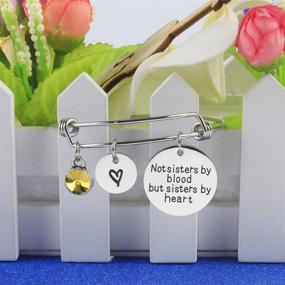 img 1 attached to Angel's Draw Home Sisters Bracelet- Not Sisters by Blood But Sisters by Heart Cuff Bracelet Gift, Sister Friendship Jewelry