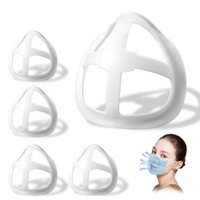 img 4 attached to Дышащая внутренняя скоба для комфорта 3D-лица, рамка для поддержки лица для улучшения дыхания, защитник для помады с дыхательным кубком для дополнительного пространства для дыхания - стиральный, многоразовый, прозрачный (5 шт.)