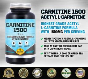 img 3 attached to 💪 Carnitine 1500 - Boost Energy, Memory, Focus, and Weight Loss with Maximum Strength Acetyl L-Carnitine Supplement - 120 Vegetarian Capsules by Vitamorph Labs