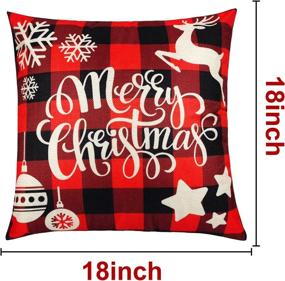 img 3 attached to 🎄 OZMI Christmas Pillow Covers: Festive Throw Pillow Cases Set of 4 with Holiday Patterns – 18x18 inch, Buffalo Plaid Couch Pillow Case for Winter Decorations