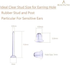 img 3 attached to 👂 BEADNOVA Plastic Clear Earrings: Invisible Ear Studs for Sports, Work & Pierced Ear Protection (500 Pairs)