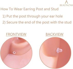 img 2 attached to 👂 BEADNOVA Plastic Clear Earrings: Invisible Ear Studs for Sports, Work & Pierced Ear Protection (500 Pairs)