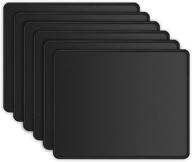 premium-textured square mouse pad 6 pack - non-slip rubber base, stitched edge, washable mousepads - 10.2×8.3×0.12 inches black logo