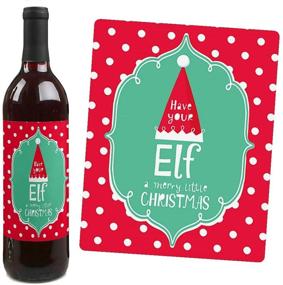 img 2 attached to 🎅 Elf Squad - Elf Christmas Party Wine Bottle Label Stickers - Set of 4 - Festive Decorations for Women and Men