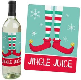 img 1 attached to 🎅 Elf Squad - Elf Christmas Party Wine Bottle Label Stickers - Set of 4 - Festive Decorations for Women and Men