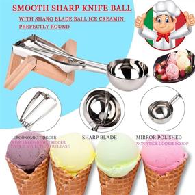 img 3 attached to Cookie Stainless Scooper Trigger Ergonomic Kitchen & Dining