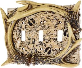 img 1 attached to Pine Ridge Deer Antler Triple Switch Cover: Exquisite Wildlife 🦌 Rustic Hunting Design for Home Decor - Includes Wall Mounting Screws