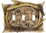pine ridge deer antler triple switch cover: exquisite wildlife 🦌 rustic hunting design for home decor - includes wall mounting screws logo