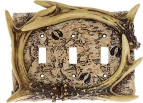 img 3 attached to Pine Ridge Deer Antler Triple Switch Cover: Exquisite Wildlife 🦌 Rustic Hunting Design for Home Decor - Includes Wall Mounting Screws