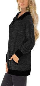 img 2 attached to 👚 WEESO Women's Color Block Quarter Zip Pullover Sweatshirt - Casual Long Sleeve Tunic Tops with Pocket