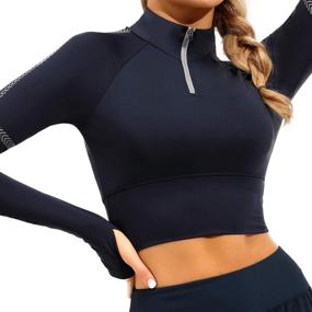 img 1 attached to 👚 Dream Women's Workout Cropped Jacket: Trendy Activewear for Girls' Clothing