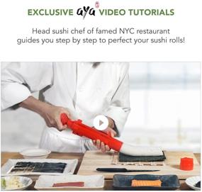 img 1 attached to 🍣 Sushi Making Kit - Aya Bazooka Kit with Sushi Knife - Video Tutorials - Sushi Maker Set - 2 Bamboo Mats - Paddle Spreader - 5 x Chopsticks